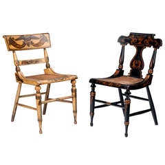 Two Unique Federal Tablet Backed Painted Side Chairs 2