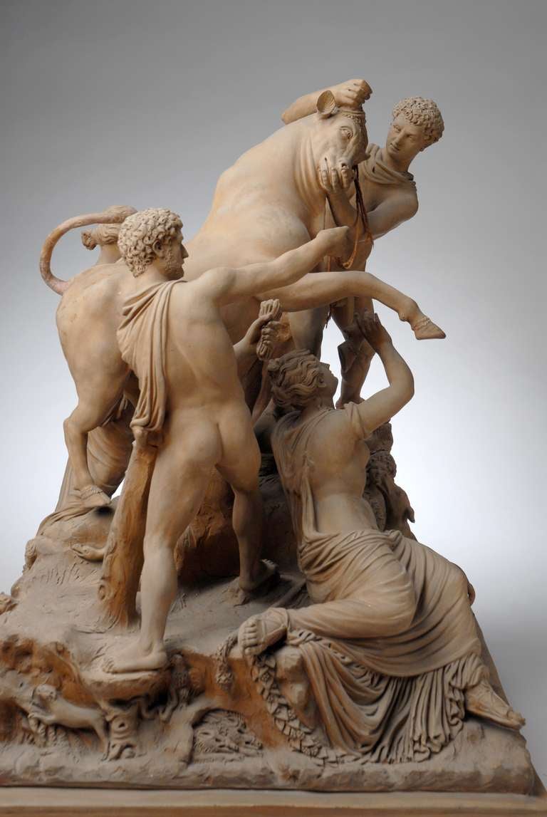 18th Century and Earlier 18th Century Italian Terracotta Farnese Bull