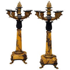 Pair of Late Empire Candelabra, French, c. 1840-1850 Pair of Late Empire Candelabra, French, c. 1840-1850
