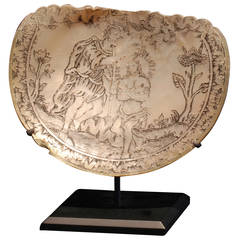 Mexican Shell Etched with Baptism of Christ