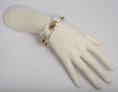 Collezione Monte Napoleone Gold Vermeil Sterling Lucite Curved Link Bracelet