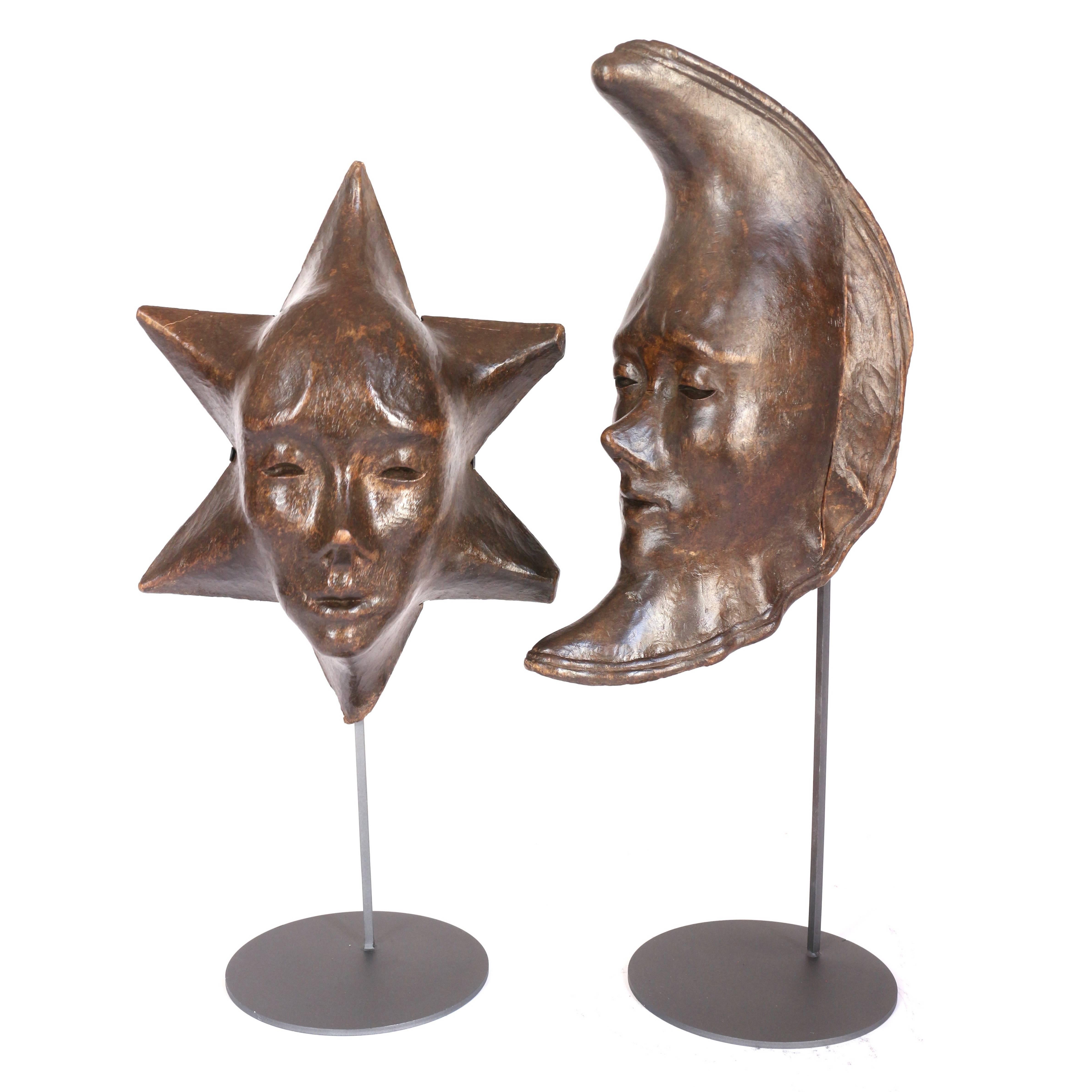 Pair of Late 19th Century Wooden Molds for Creating the Venetian Masks