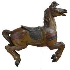 Early 20th Century Muller Carved Polychrome Carousel Horse from San Francisco