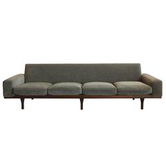 Illum Wikkelso Gray Alpaca Sofa , Denmark 1960