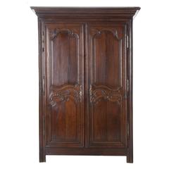 French Carved Walnut Armoire