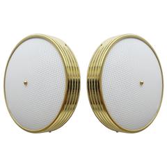 Pair of Italian Brass Ceiling Lights 3
