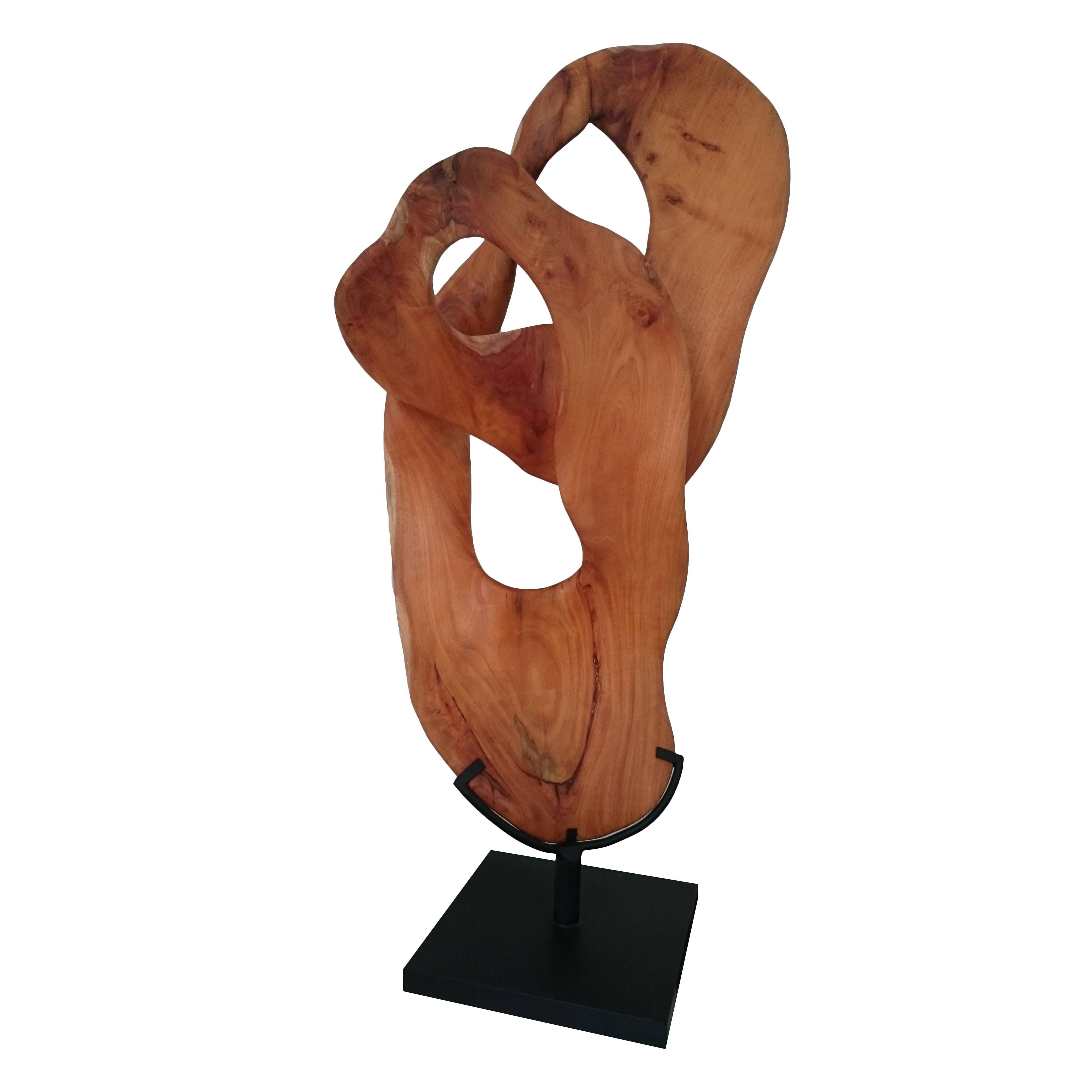 Andrianna Shamaris Figure Eight Mahogany Wood Sculpture