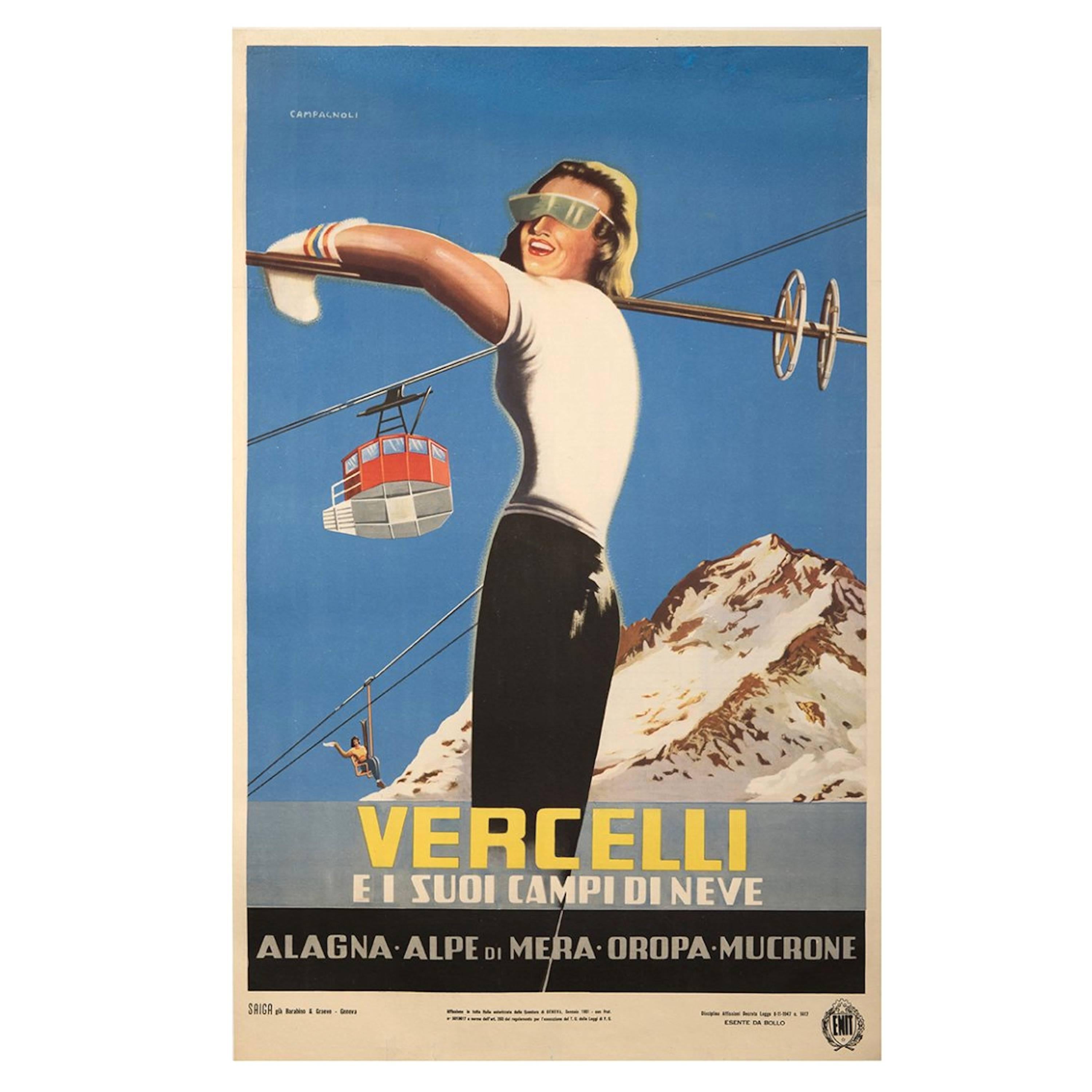 1951 Italian Ski Race Poster A3/A2/A1 Print 