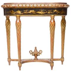 19th Century Chinoiserie Console with Lift Top Jardinière