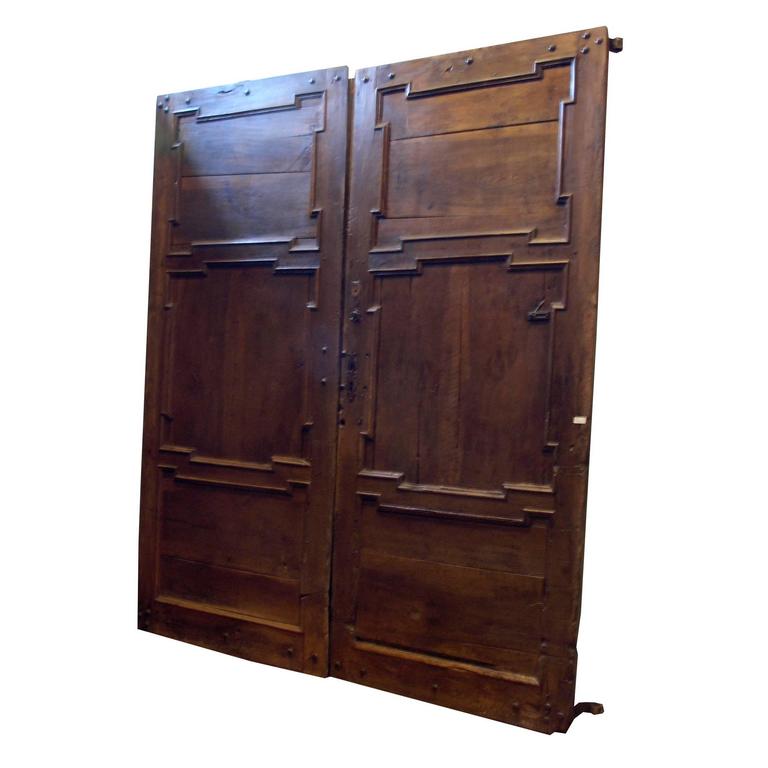 Antique Walnut Entry Double Door For Sale at 1stdibs