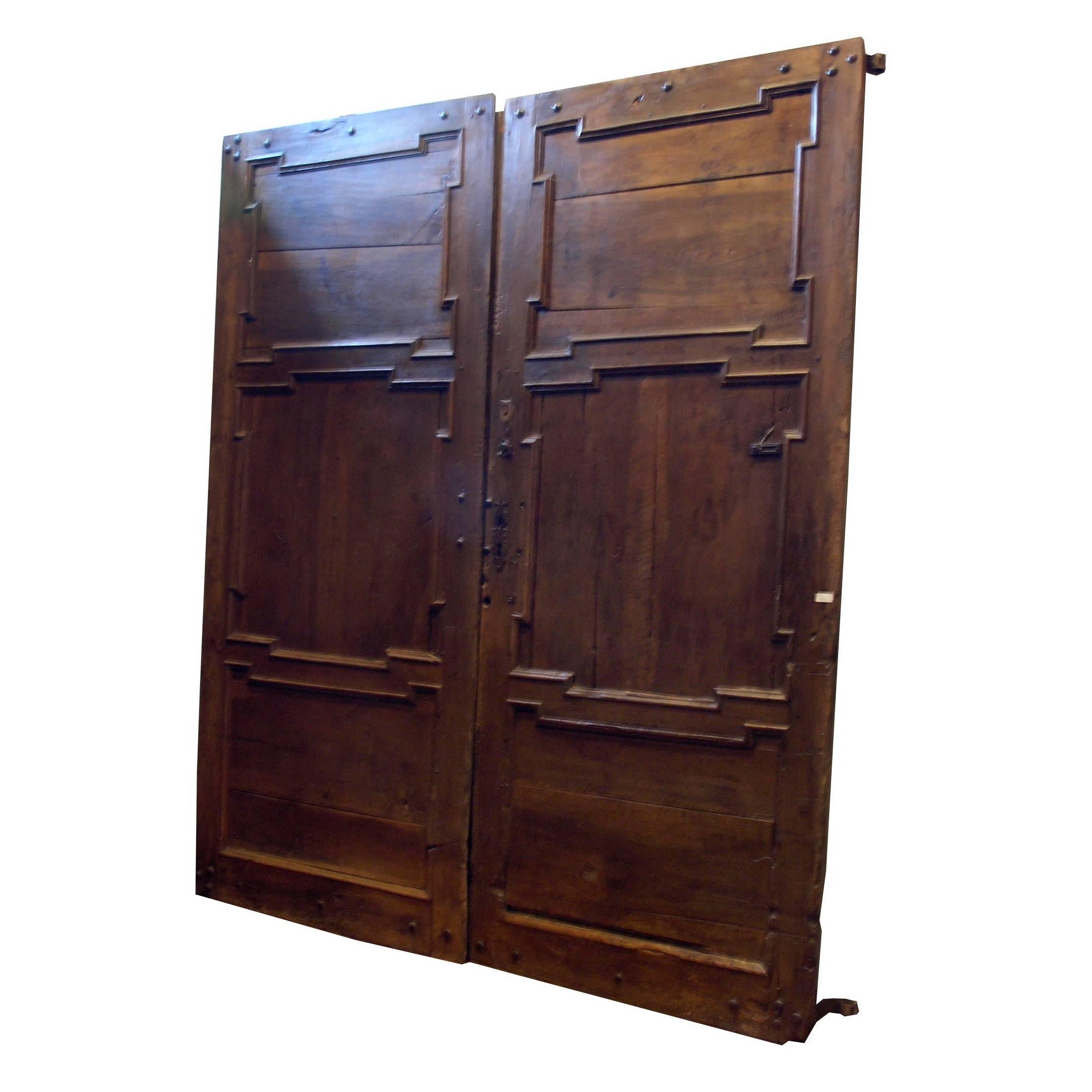 Antique Walnut Entry Double Door