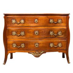 Louis XV Walnut Serpentine Front Commode
