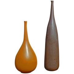 Vintage Modernist Art Pottery Bud Vases
