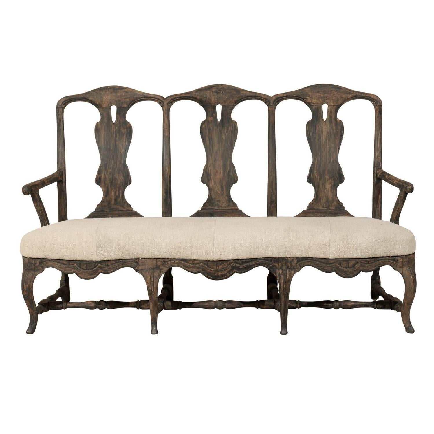 Swedish Period Rococo 19th Century Sofa with Original Finish