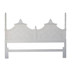 Thomasville Pagoda Chinese Chippendale King-Size Headboard Chinoiserie Lacquered