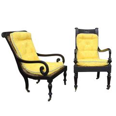 Antique Married Pair of 19th Century Anglo-Indian Chairs