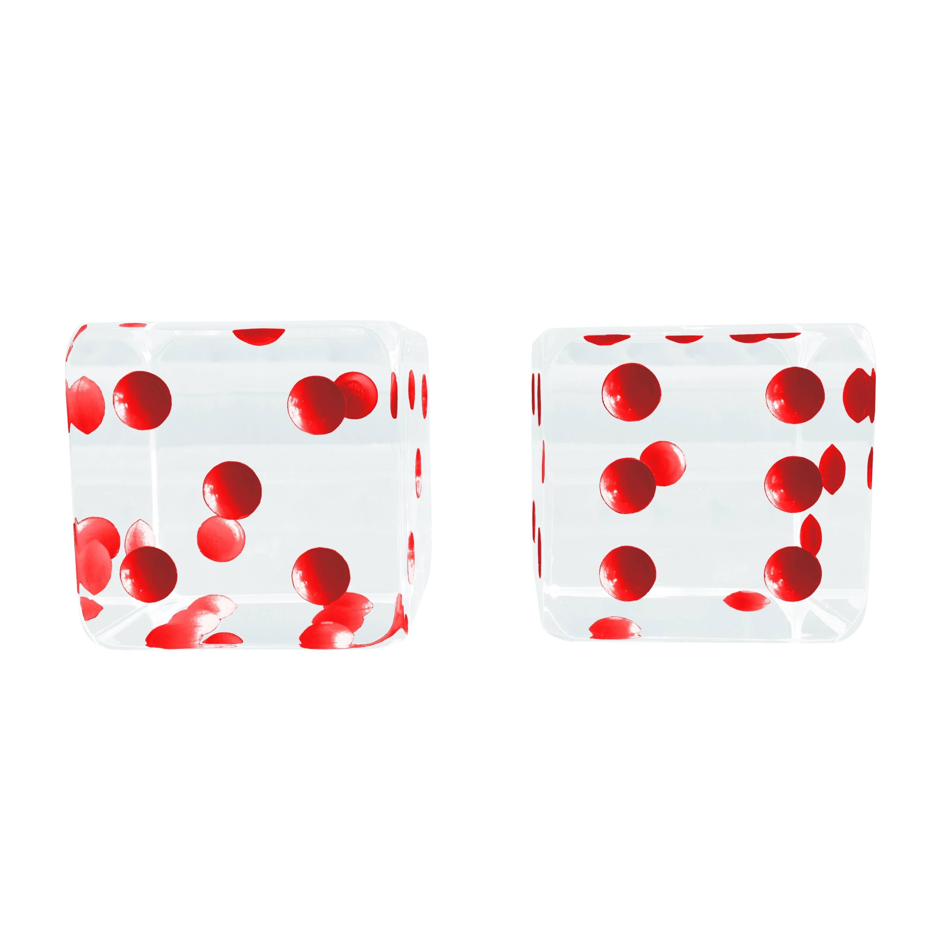 Oversized Dice Sculpture with Red Dots by Charles Hollis Jones