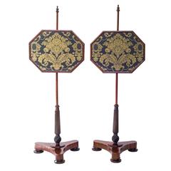 Very Fine and Decorative Pair of Early 19th Century English Regency Pole Screens 6
