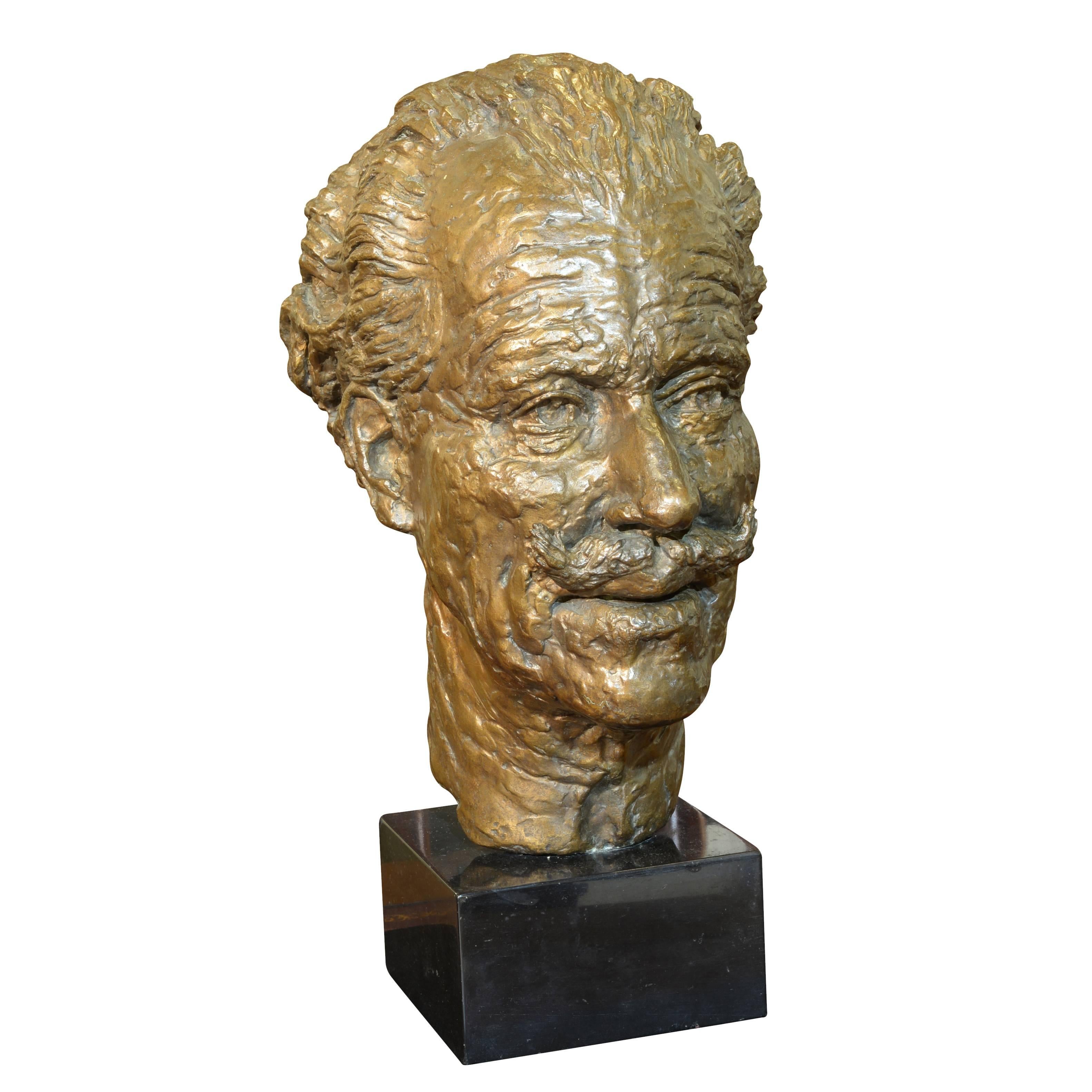 Bronze Sculpture Head of Sir Mortimer Wheeler