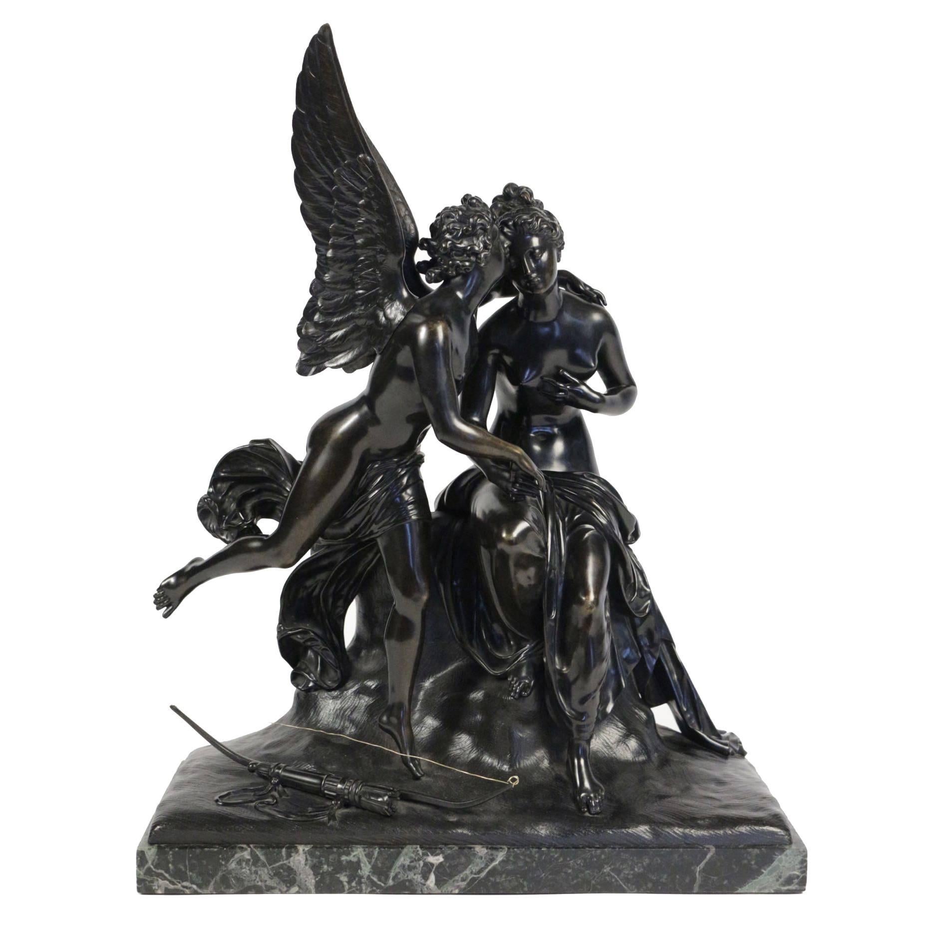 Bronze Sculpture French Romantic Period Called Annunciation, circa 1840 For Sale