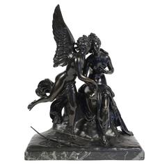 Bronze Sculpture French Romantic Period Called Annunciation, circa 1840