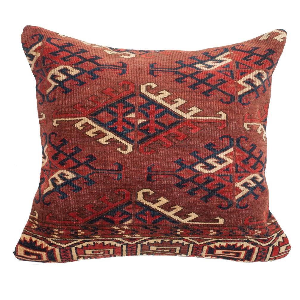 Antique Yomut Turkmen or Turkoman Pillow, Central Asia, 19th Century  For Sale