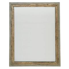 Antique Rectangular 18th Century French Giltwood Painted Wall Mirror