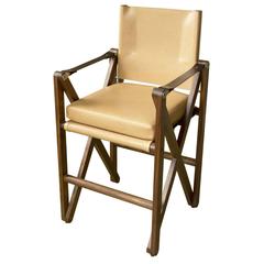 MacLaren Bar or Counter Chair in Oiled Walnut with Leather Upholstery 5