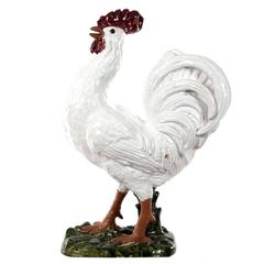 Impressive Glazed Terracotta Rooster
