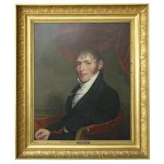 Antique Oil on Panel Portrait of Benjamin Bussey Jr by Gilbert Stuart