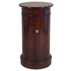 Victorian Flame Mahogany Cylinder Pedestal Cupboard