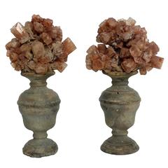 Wunderkammer Naturalia Specimen, Pair of Aragonite Crystals