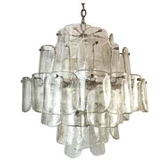Glass Plate Mazzega Chandelier, circa 1960