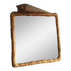 Unusual Shell Shaped and Gilt Mirror, Italy, 1980s