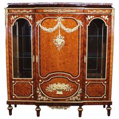 French 19th-20th Century Louis XVI Style Mahogany, Kingwood Parquetry Vitrine 6