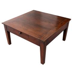 English 19th Century Square Oak Coffee Table