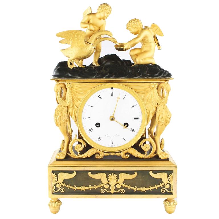Schöne Seltene Pendule, Frankreich, Directoire, ca. 1790-1800, "Sauvage À Paris" 1