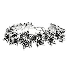 Helix Frame Black Sapphires Silver Bracelet 1