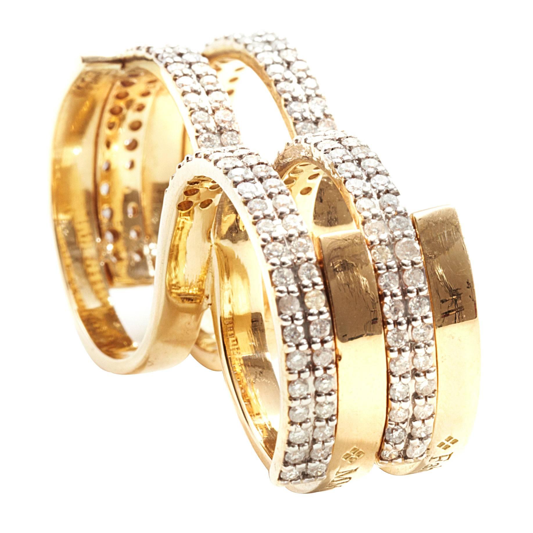 Fabri Infinity Double-Loop Diamond and 18K Gold Ring For Sale