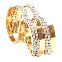 Fabri Infinity Double Loop Diamond Gold Ring 8