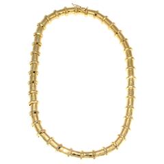 Henry Dunay Hammered Gold Choker Necklace