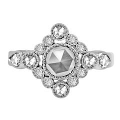 Vivaan dew drop rose cut diamond gold engagement ring