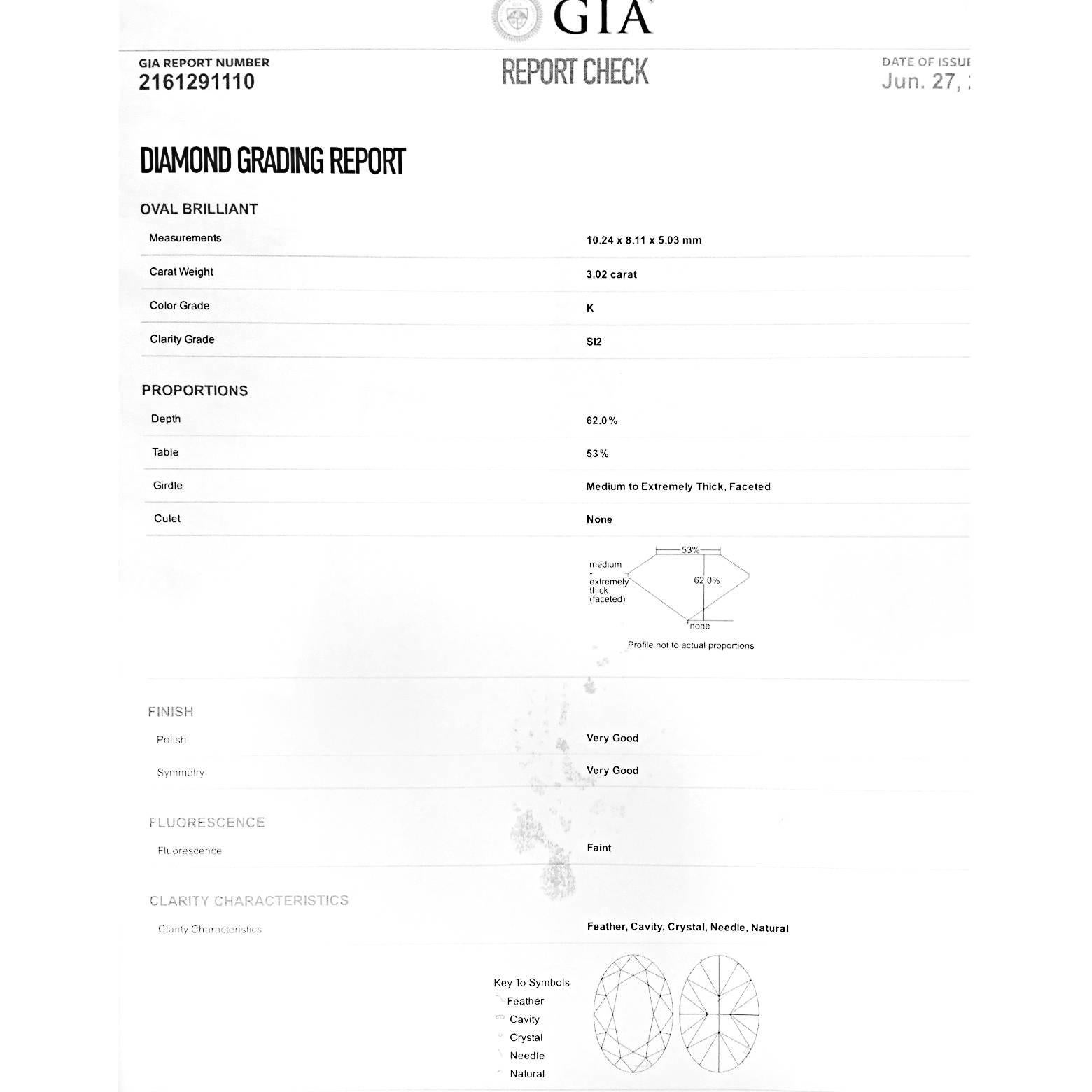 3.02 Carat GIA Certified Center Diamond Gold Ring 3