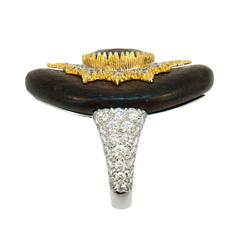 Laura Munder Rubellite Tourmaline Diamond and Grenadill Wood Ring
