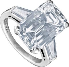 GIA Certified 10.03 Carat Emerald Cut Diamond Platinum Ring 8