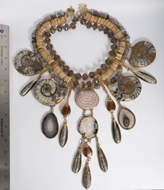 Tony Duquette Extraordinary Fossil Agate Citrine Necklace