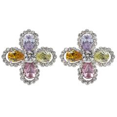Faux Pastel Diamond Earclips 12