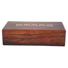 Vintage Rosewood Box with Removable Tray and Secret Compartment
