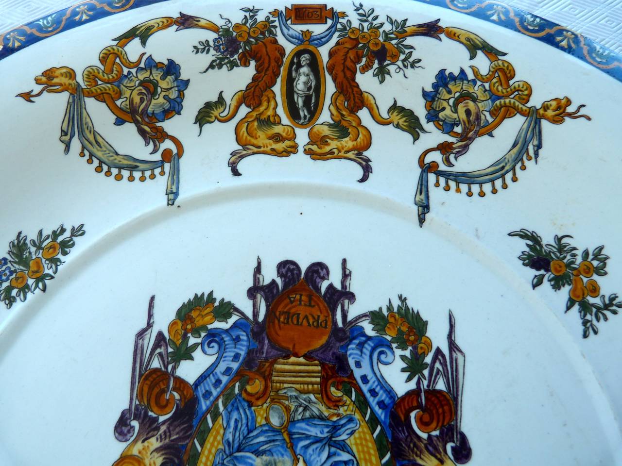 French Gien Faience Renaissance Revival Charger 1