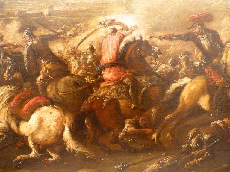 Italian Neapolitan Battle Scene, Late 17th-18th Century For Sale at 1stdibs